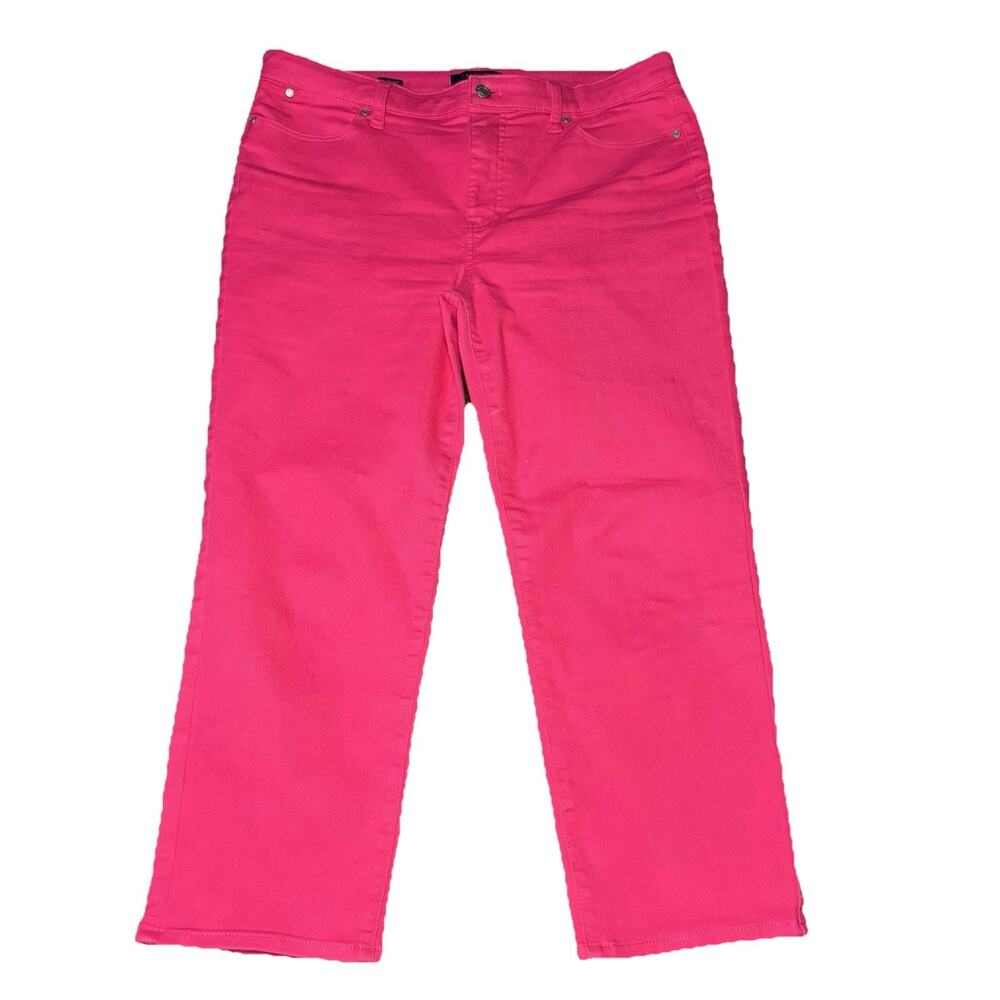 Talbots Simply Flattering Straight Leg Crop Pants Womens Size 14 Preppy PINK